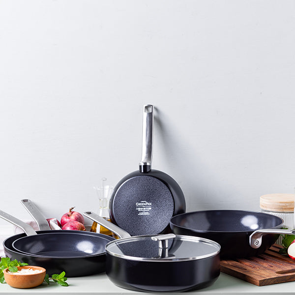 Lot 2 poêles aluminium antiadhésives noires 24 et 28 cm Evolution Green pan - Mathon - 10