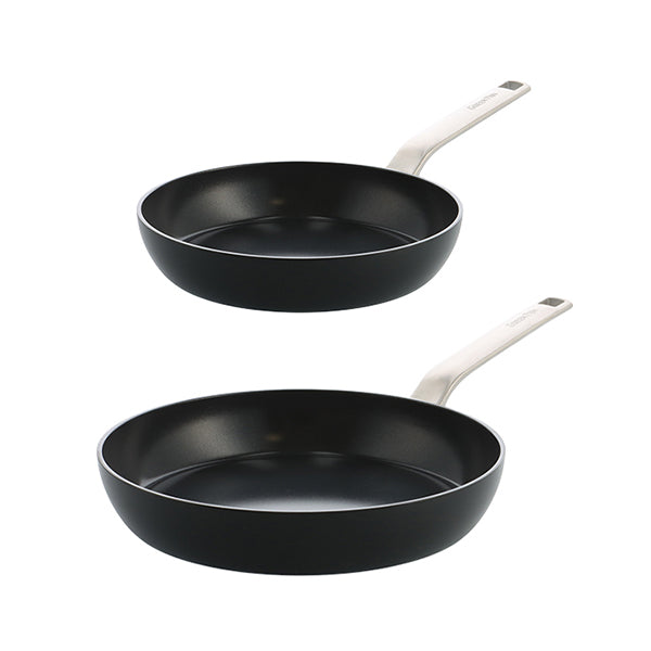 Lot 2 poêles aluminium antiadhésives noires 24 et 28 cm Evolution Green pan - Mathon - 1