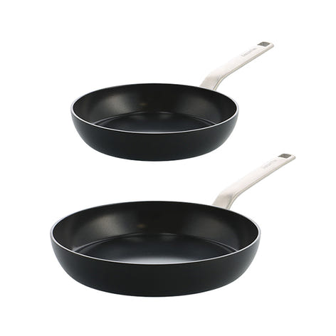 Lot 2 poêles aluminium antiadhésives noires 24 et 28 cm Evolution Green pan - Mathon - 1