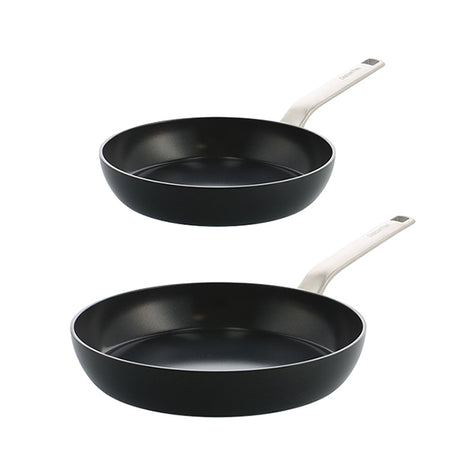 Lot 2 poêles aluminium antiadhésives noires 24 et 28 cm Evolution Green pan - Mathon - 1