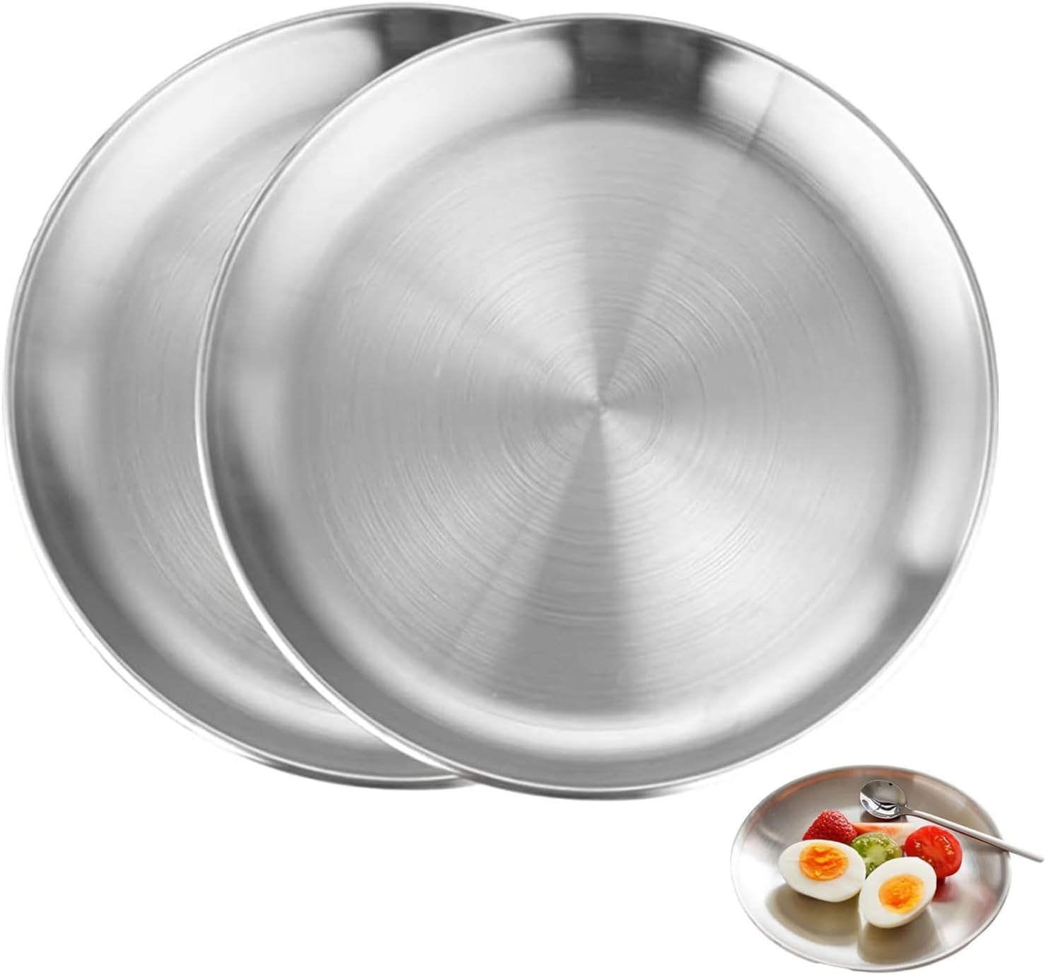 Assiettes en acier inoxydable 20 cm – Lot de 2 Vendos85 - Mathon