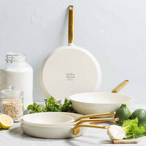 Poêle aluminium antiadhésive crème 24 cm Evolution Green pan - Mathon - 7