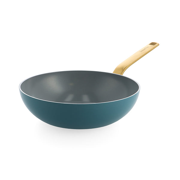 Wok aluminium antiadhésif bleu 28 cm Evolution Green pan - Mathon - 1