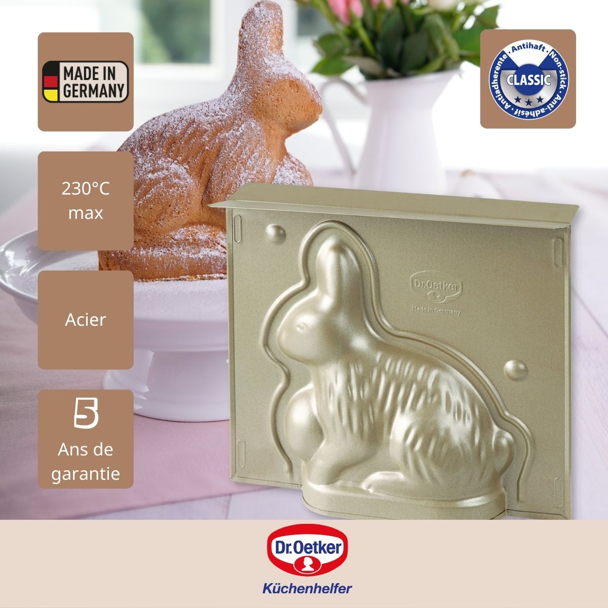 Moule à gâteaux 3D en forme de lapin de Pâques 600 ml Dr. Oetker - Mathon - 4
