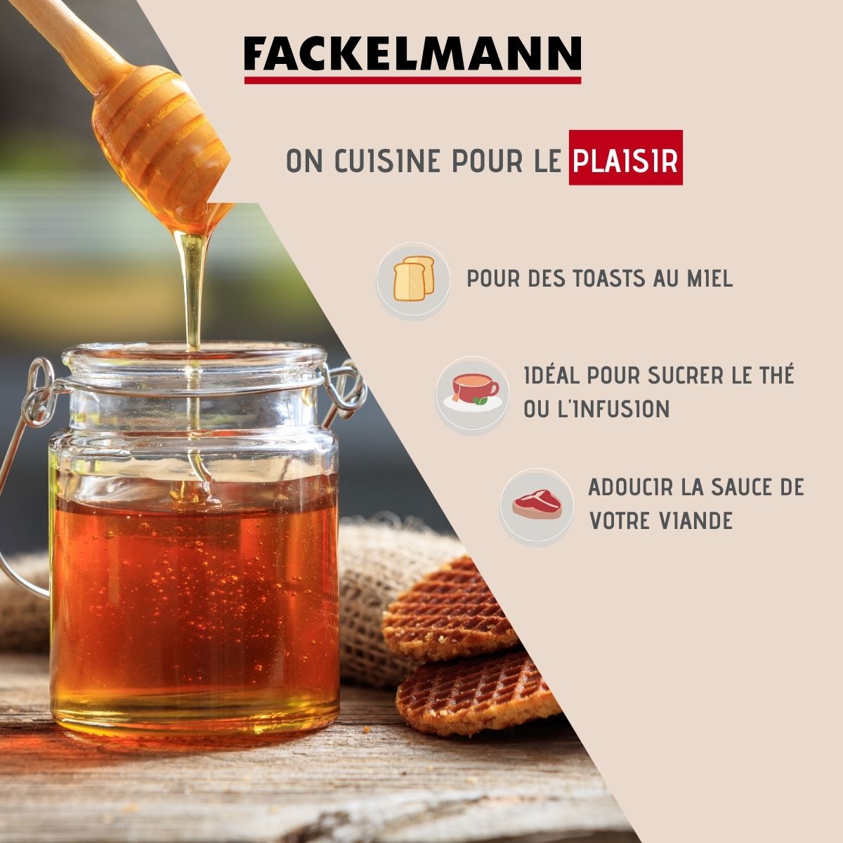 Cuillère à miel en bois  Petit Déjeuner Fackelmann - Mathon - 6