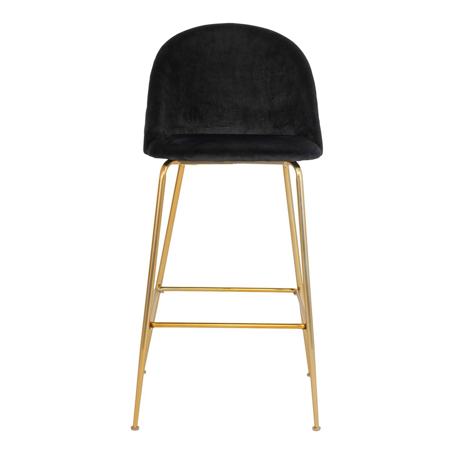 Chaise de bar en velours noir avec pieds en laiton House Nordic - Mathon