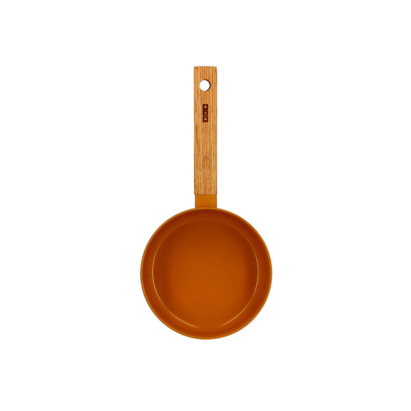 Casserole Ector induction aluminium revêtu manche en bois 16 cm jaune Ogo - Mathon - 2