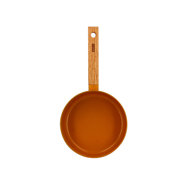 Casserole Ector induction aluminium revêtu manche en bois 18 cm jaune Ogo - Mathon - 2