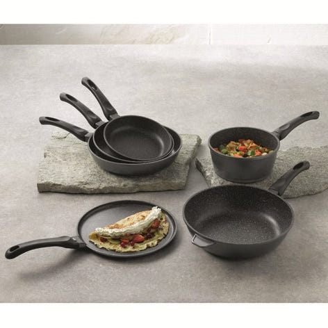 Sauteuse revêtement Dur comme la pierre 24 cm et couvercle en verre Mathon - Mathon - 2