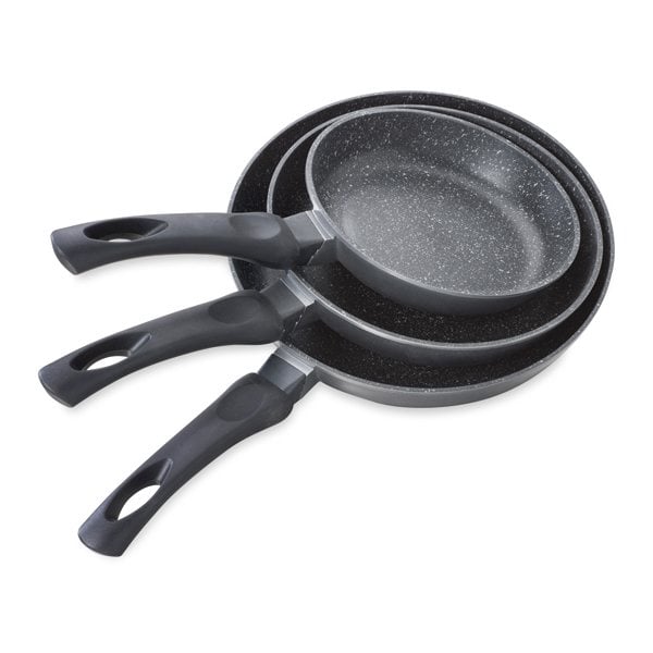 Lot 3 Poêles avec revêtement Dur comme la pierre 20, 24 et 28 cm Mathon - Mathon