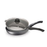 Lot poêle et sauteuse revêtement Dur comme la pierre 24 cm et couvercle en verre Mathon - Mathon - 1
