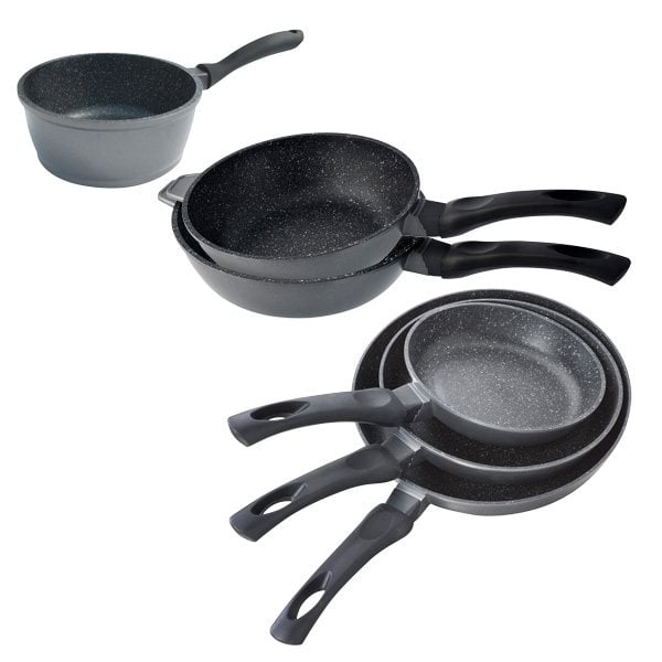 Batterie de cuisine 6 pièces revêtement Dur comme la pierre Mathon - Mathon