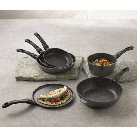 Lot 2 poêles 24 et 28 cm et 1 crêpière 26 cm revêtement Dur comme la pierre Mathon - Mathon - 2