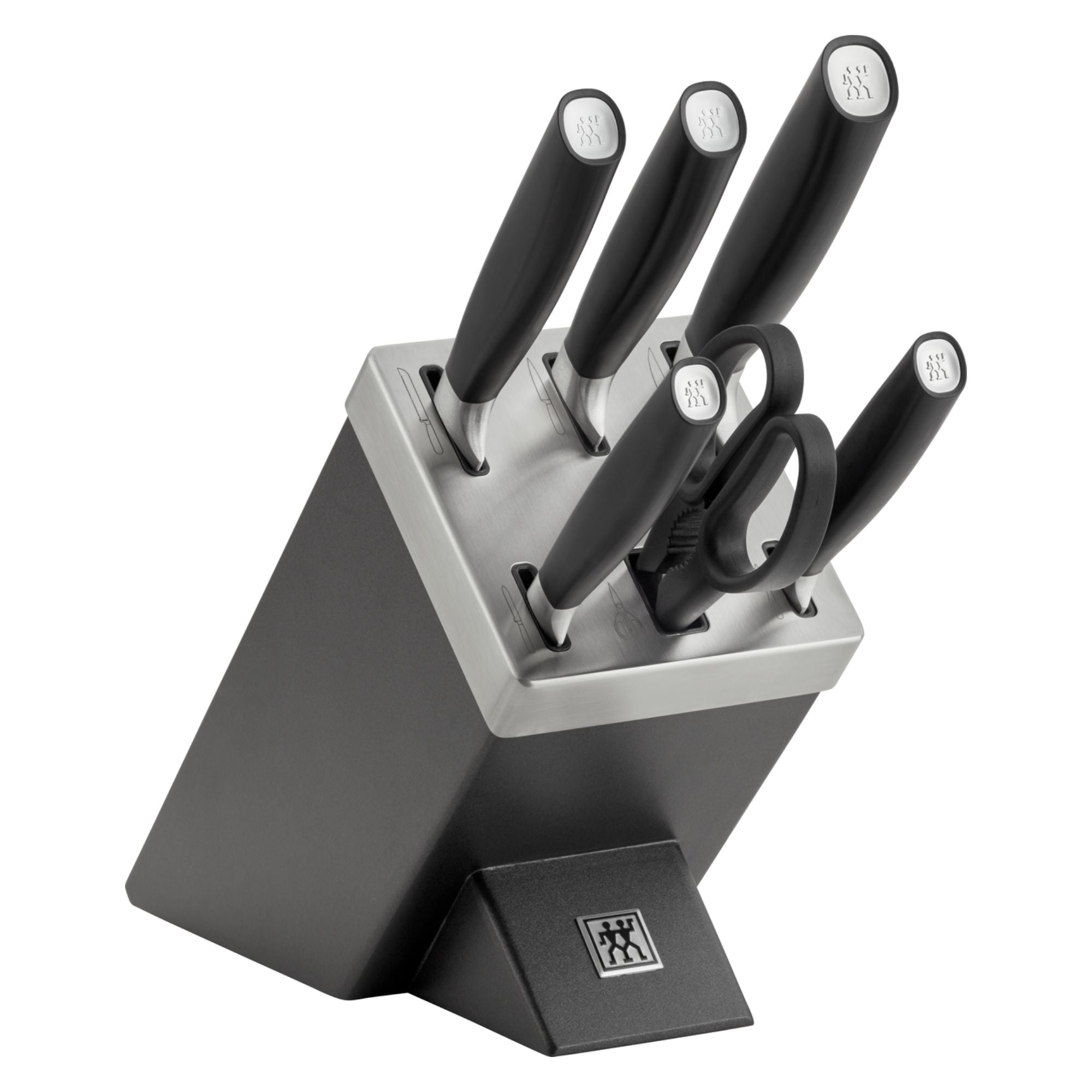 7-pcs, Set de blocs de couteaux, Argent, Anthracite Zwilling - Mathon - 1