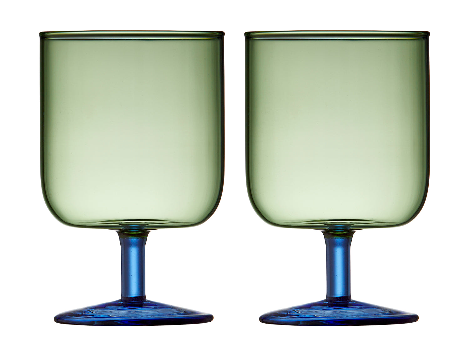 Set de 2 verres à vin TORINO Vert/Bleu Lyngby Glas - Mathon - 1