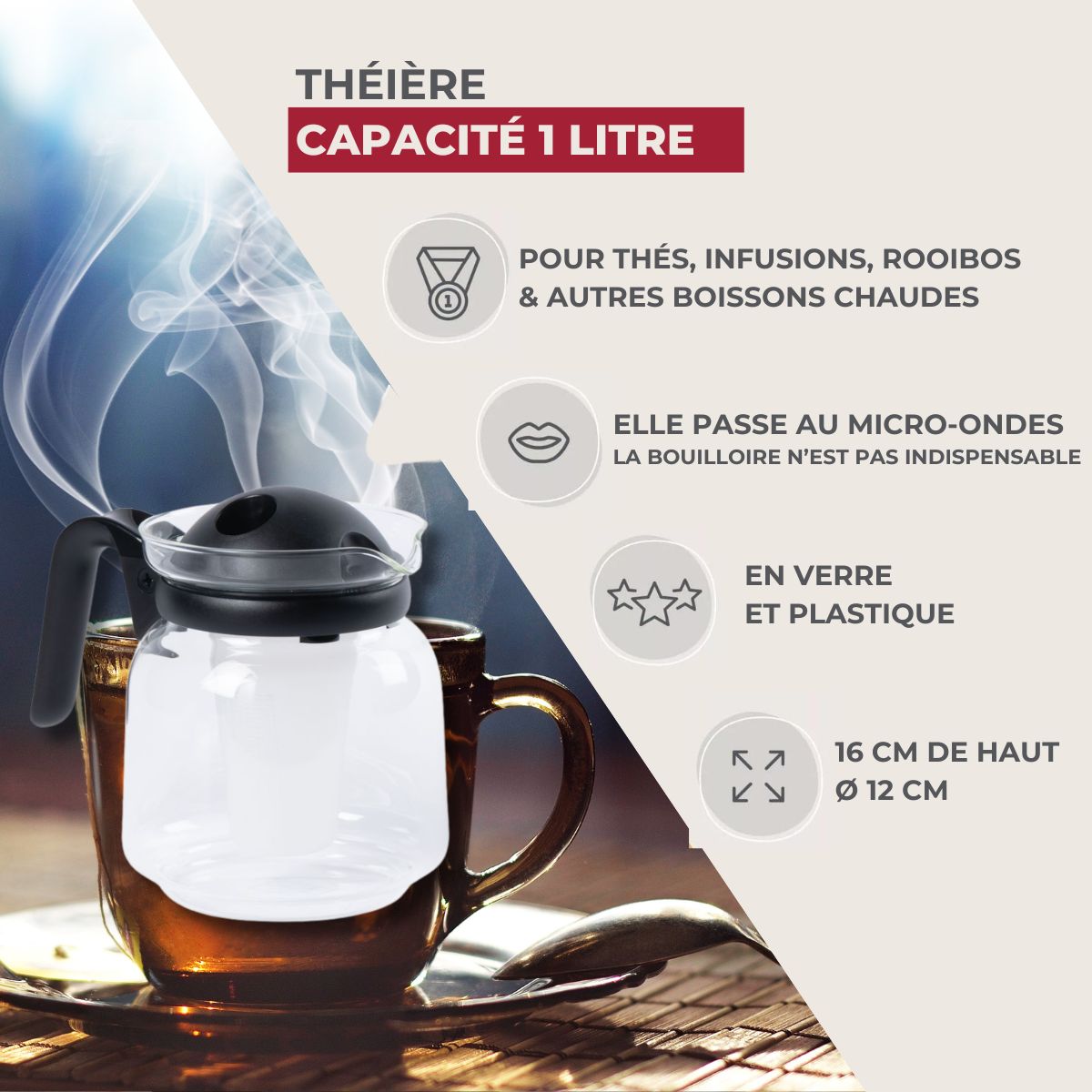Théière micro-ondable d