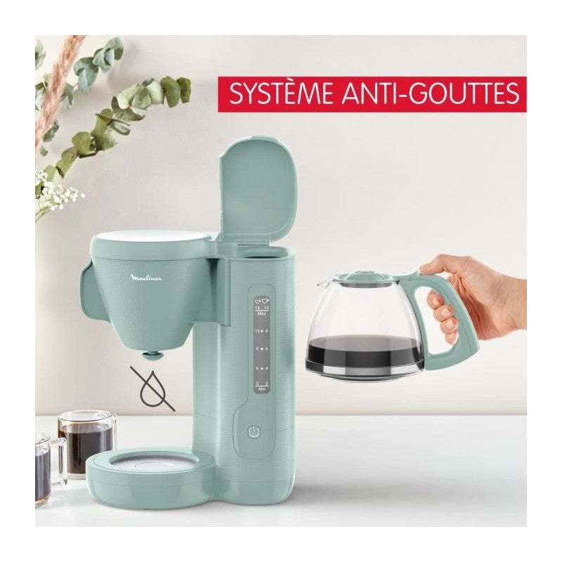 Cafetiere Filtre 1.25l, Réservoir Frontal, Porte-filtre Pivotant, Systeme Anti-gouttes, Maintien Au Chaud, Morning Fg2 Moulinex - Mathon - 4