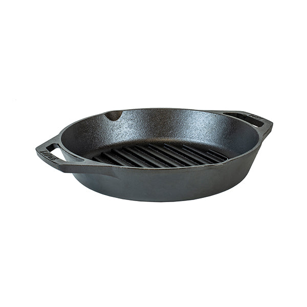 Poêle grill ronde en fonte naturelle 26 cm  Lodge - Mathon - 1