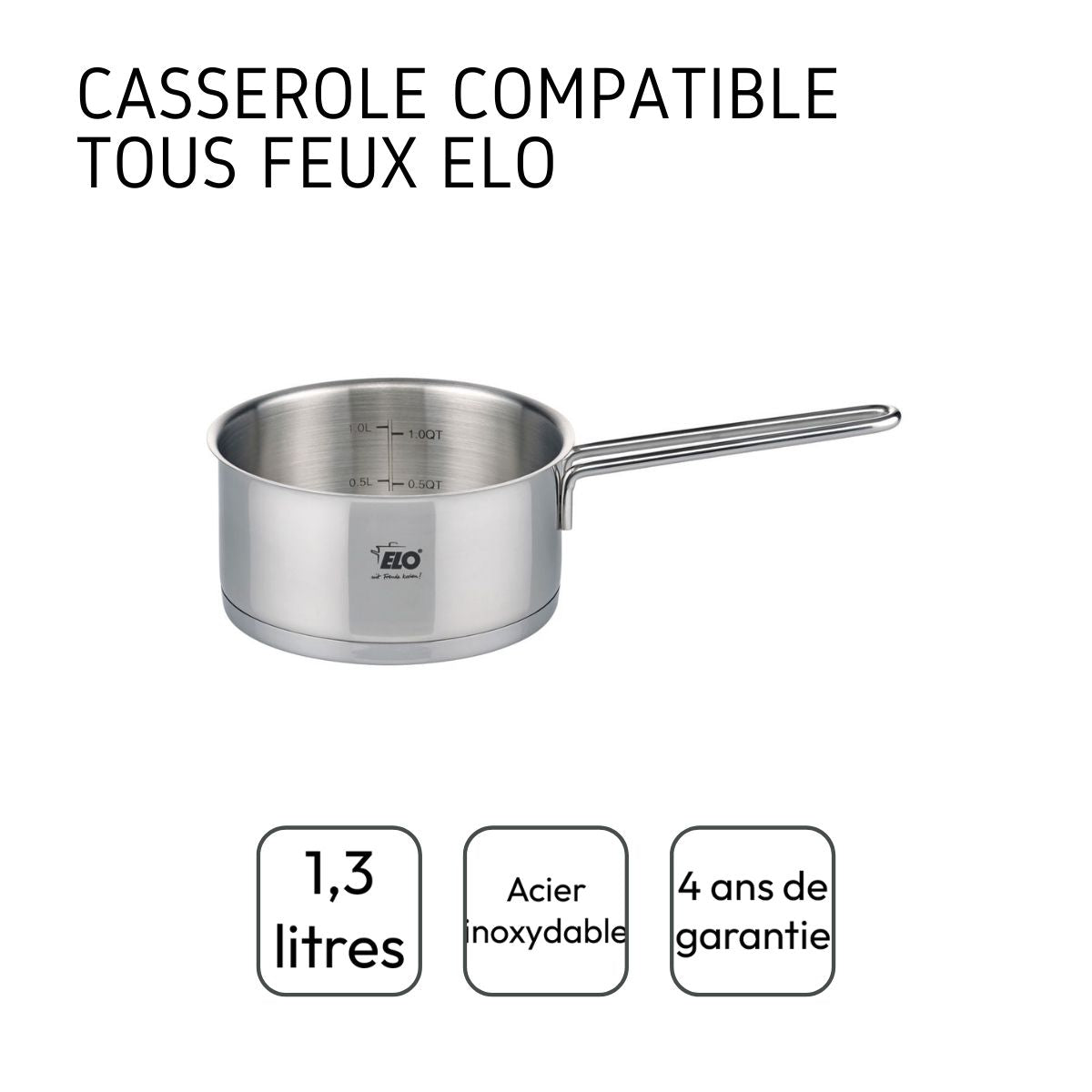 Casserole en inox 16 cm capacité 1,3 litres  Citrin Elo - Mathon - 4