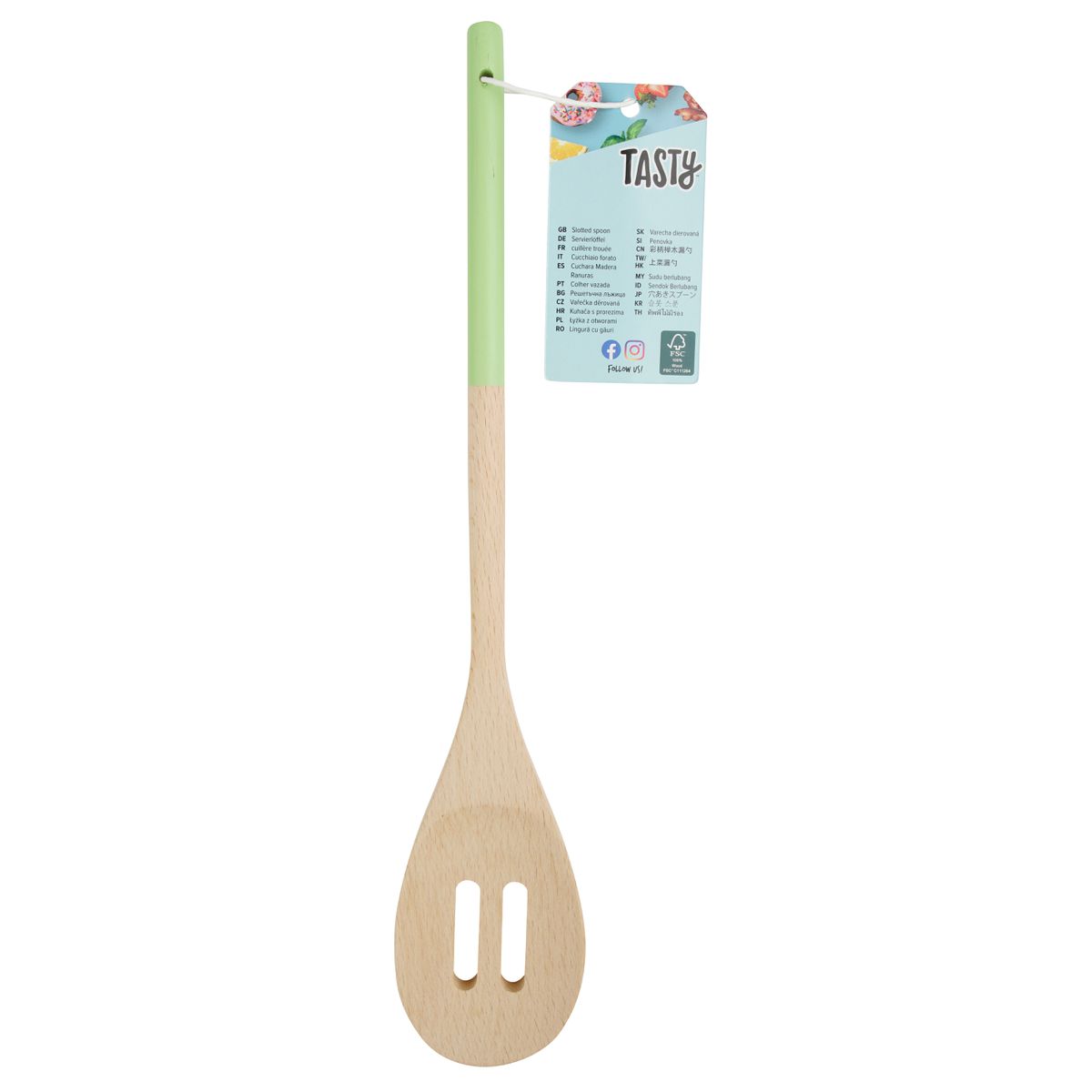 Cuillère de cuisine en bois ajourée 30 x 5,5 cm Tasty Green Tasty - Mathon - 9