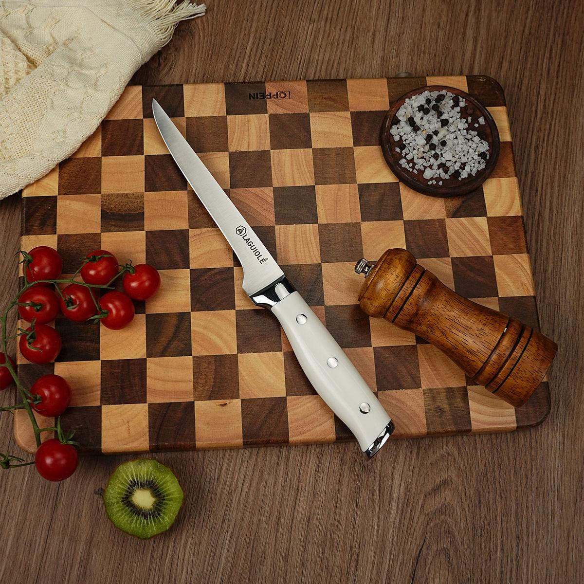 Couteau à désosser blanc 29cm - "Elégance" Laguiole Cuisson - Mathon - 3