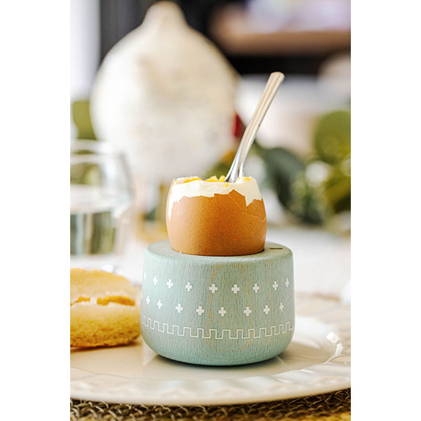 Coffret coquetier et cuillère Piou chevalier vert d’eau Roger Orfèvre - Mathon - 3