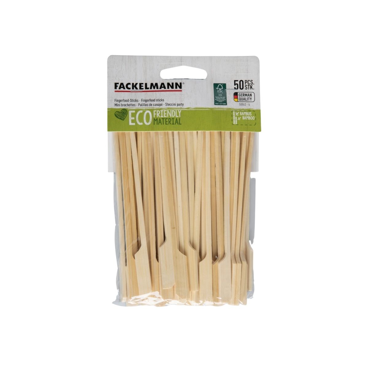 Lot de 50 piques à brochettes 15 cm en bambou FSC  Basic Fackelmann - Mathon - 3