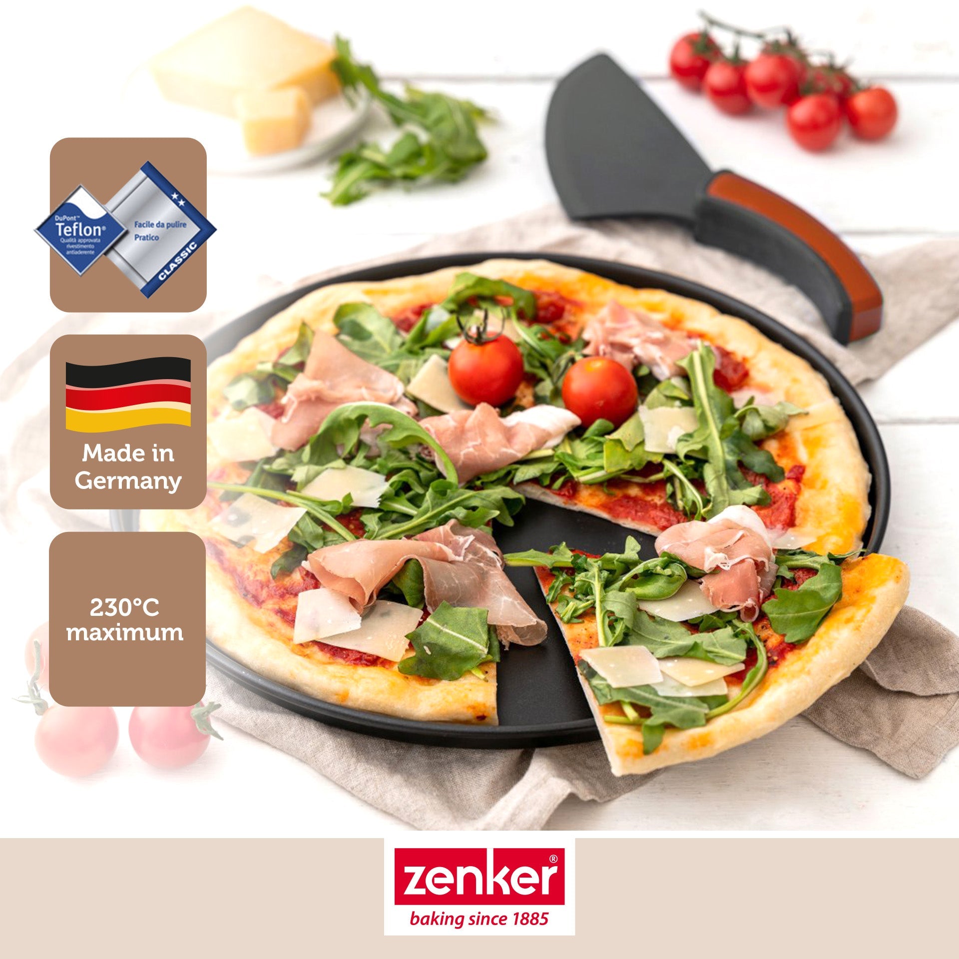 Set à pizza 3 pièces 29 cm Zenker Spécial Countries Zenker - Mathon - 2