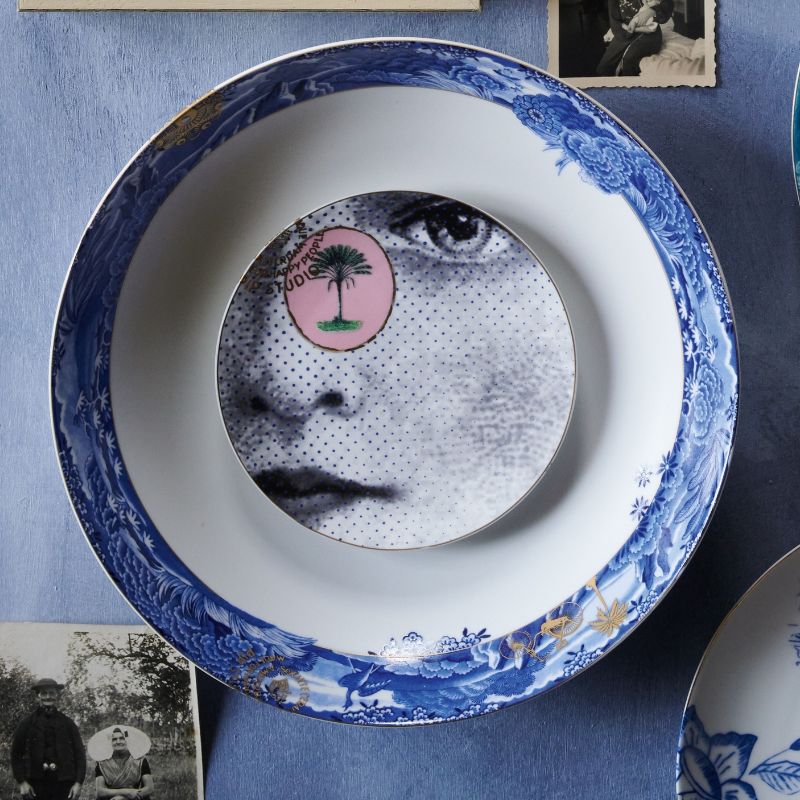 Lot de 6 Assiettes plates Héritage Visage Noir/Blanc - 12cm Pip Studio - Mathon - 1