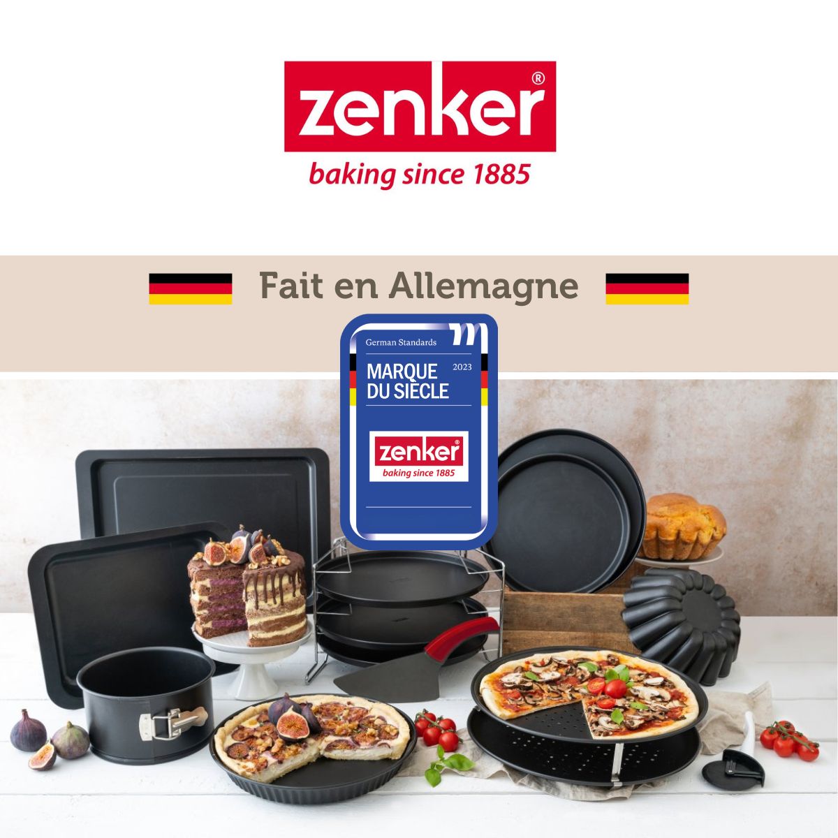 Ensemble de 2 Plaques à pizza rectangulaire 42 x 29 cm Zenker Spécial Countries Zenker - Mathon - 7