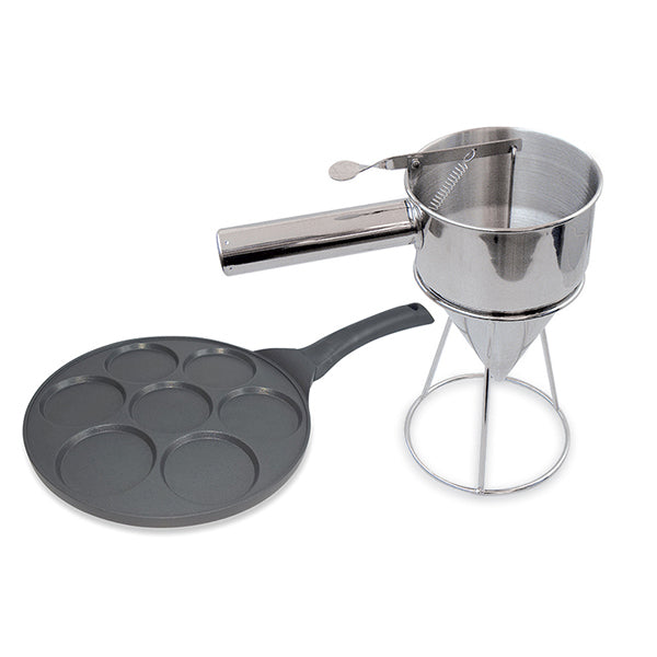 Lot poêle 7 blinis et entonnoir à piston Mathon - Mathon - 1