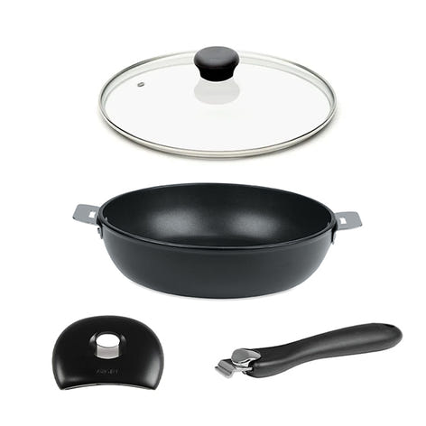 Lot sauteuse Cookway 28cm avec poignée, anse et couvercle Cristel - Mathon - 1