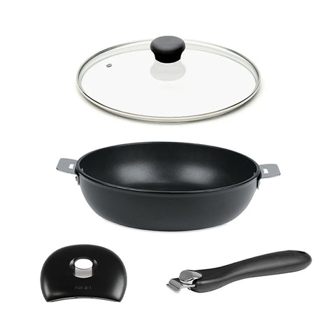 Lot sauteuse Cookway 24cm avec poignée, anse et couvercle Cristel - Mathon - 1
