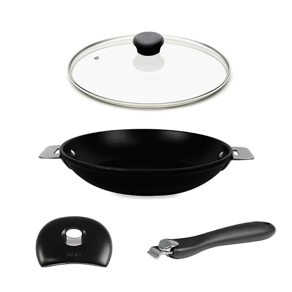 Lot poêle Cookway 32cm avec poignée, anse et couvercle Cristel - Mathon - 1