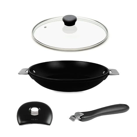 Lot poêle Cookway 32cm avec poignée, anse et couvercle Cristel - Mathon - 1