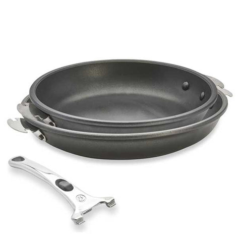 Lot 2 poêles Choc Extrême Loqy 24 et 28 cm et manche amovible De Buyer - Mathon