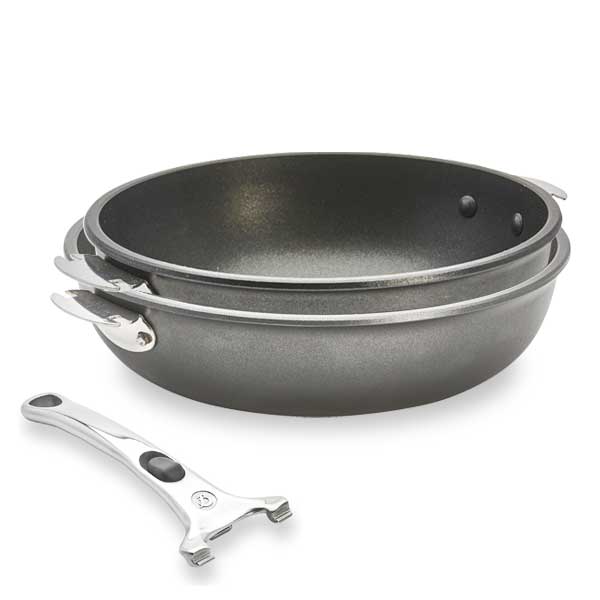 Lot 2 sauteuses Choc Extrême Loqy 24 et 28 cm et poignée amovible De Buyer - Mathon