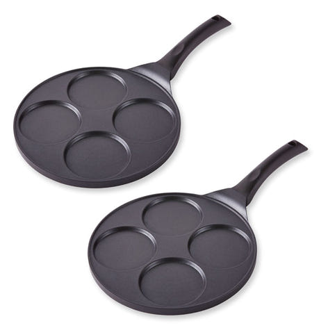 Lot de 2 poêles 4 blinis ou pancakes à induction 26,5 cm Mathon - Mathon