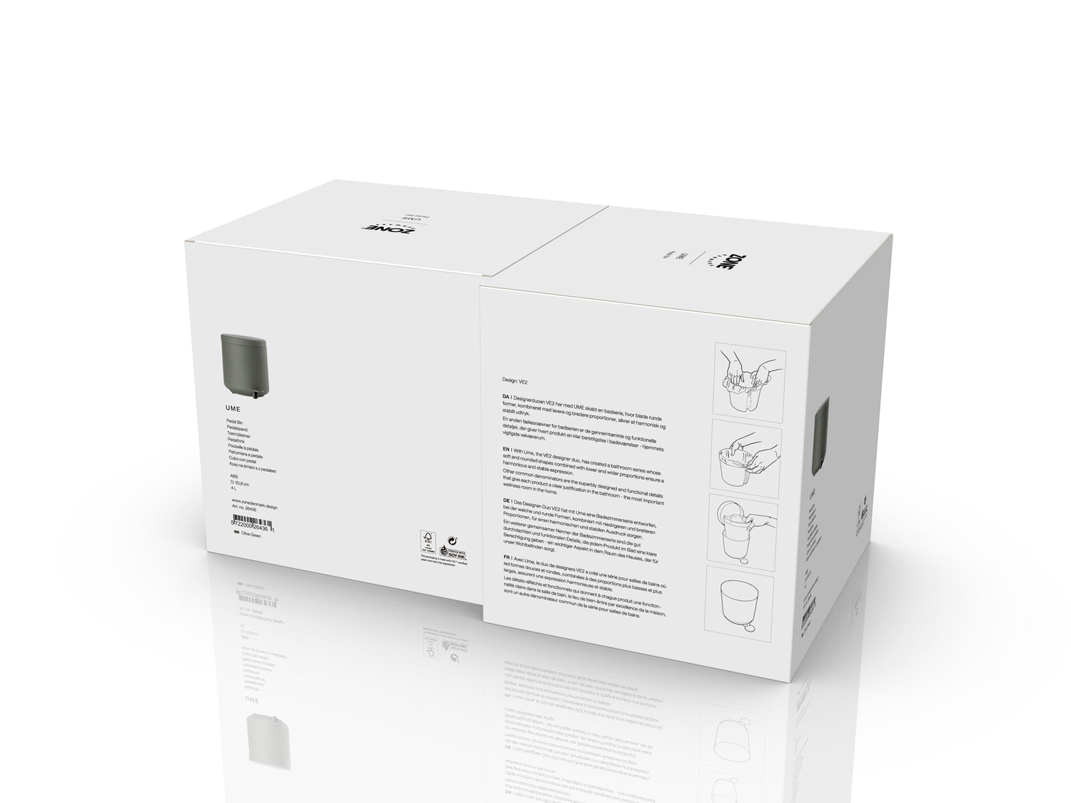 Poubelle à pédale UME en abs Vert olive Zone Denmark - Mathon - 6