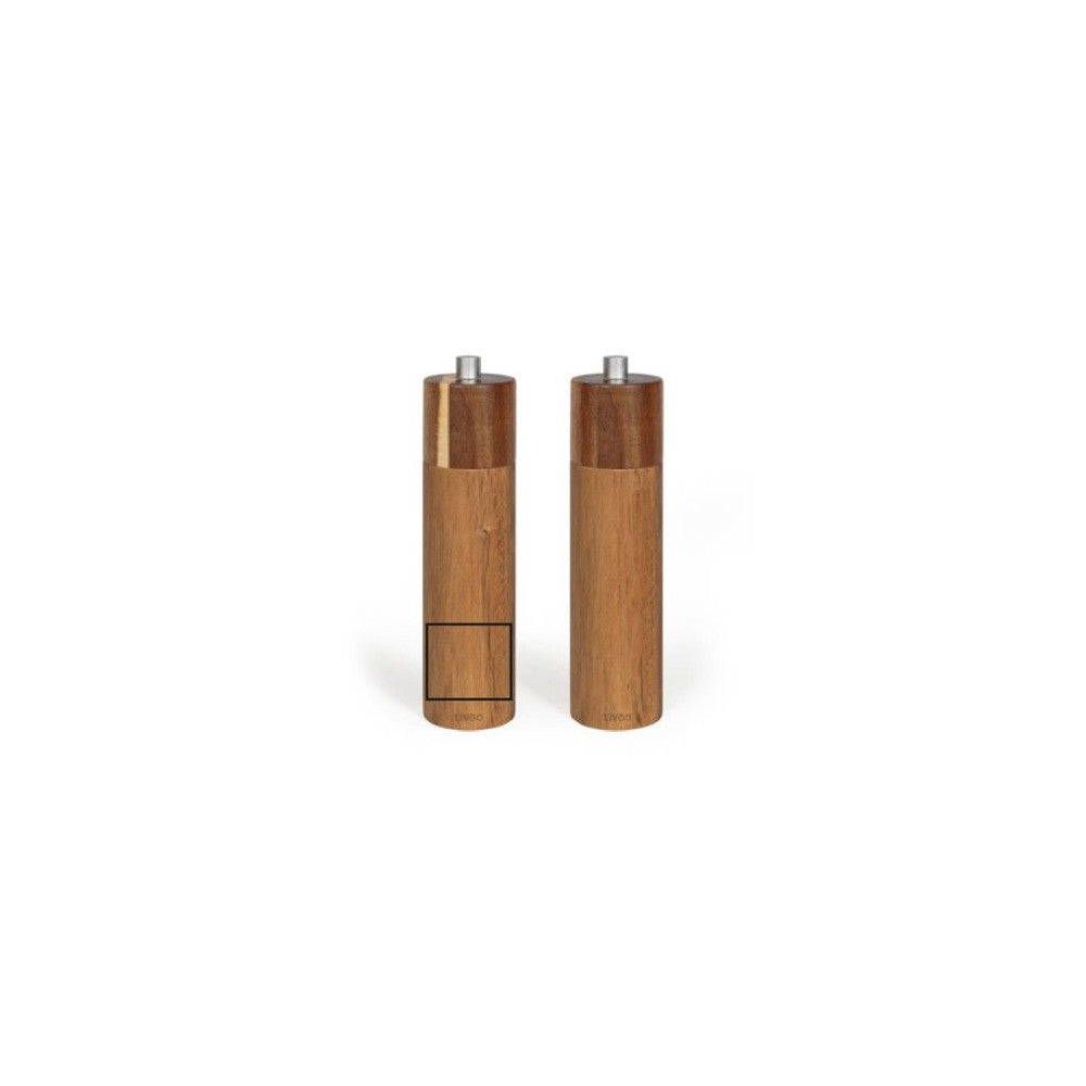 Set De 2 Moulins Sel Et Poivre Manuels - Livoo - Men425 - 40 Ml - Bois D