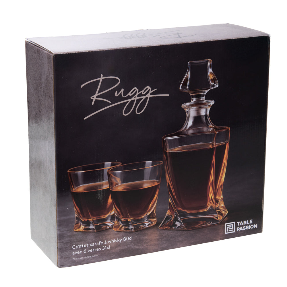 Coffret carafe avec 6 verres Rugg Table passion - Mathon - 2