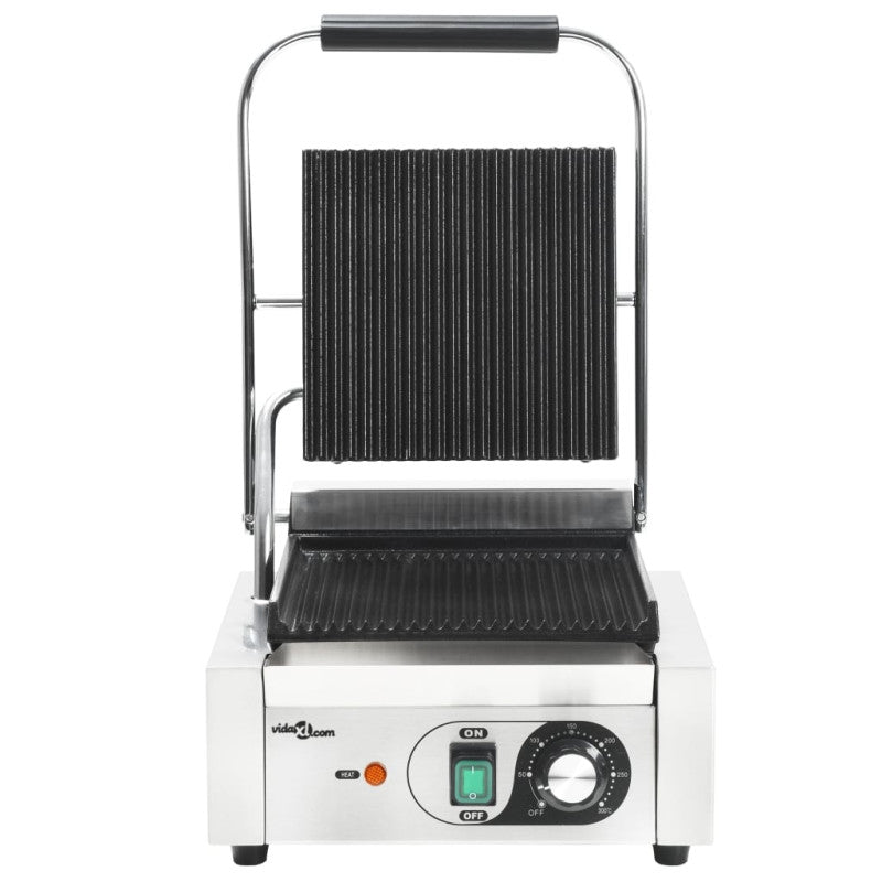 Grill Pour Panini Rainuré Acier Inoxydable 1800 W 31x30,5x20 Cm VIDAXL - Mathon - 4