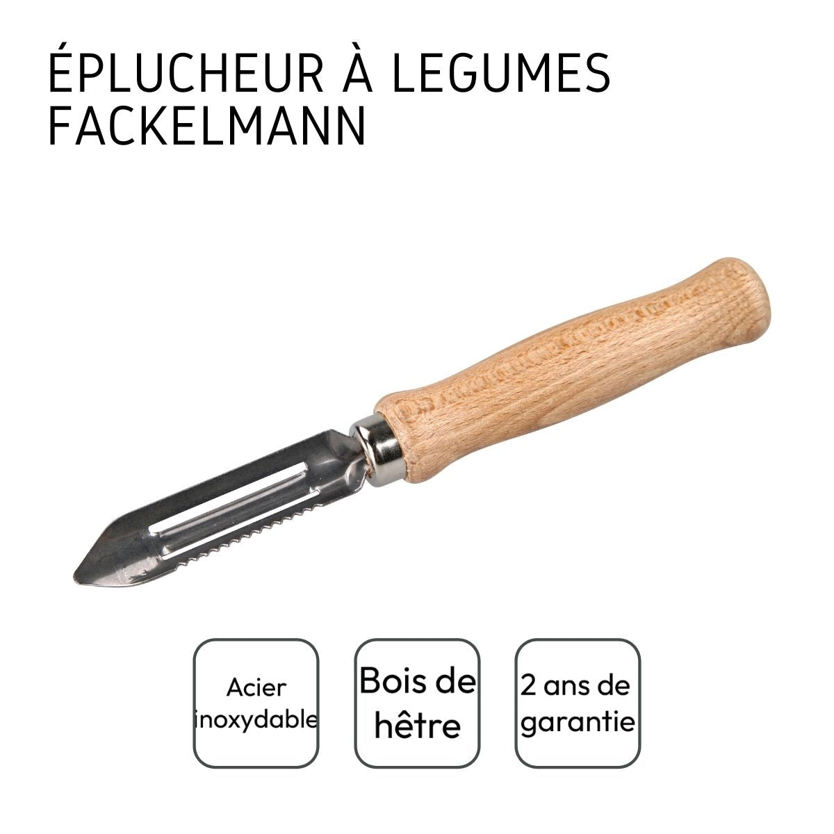 Eplucheur à légumes type économe 16 cm  Wood Edition Fackelmann - Mathon - 4