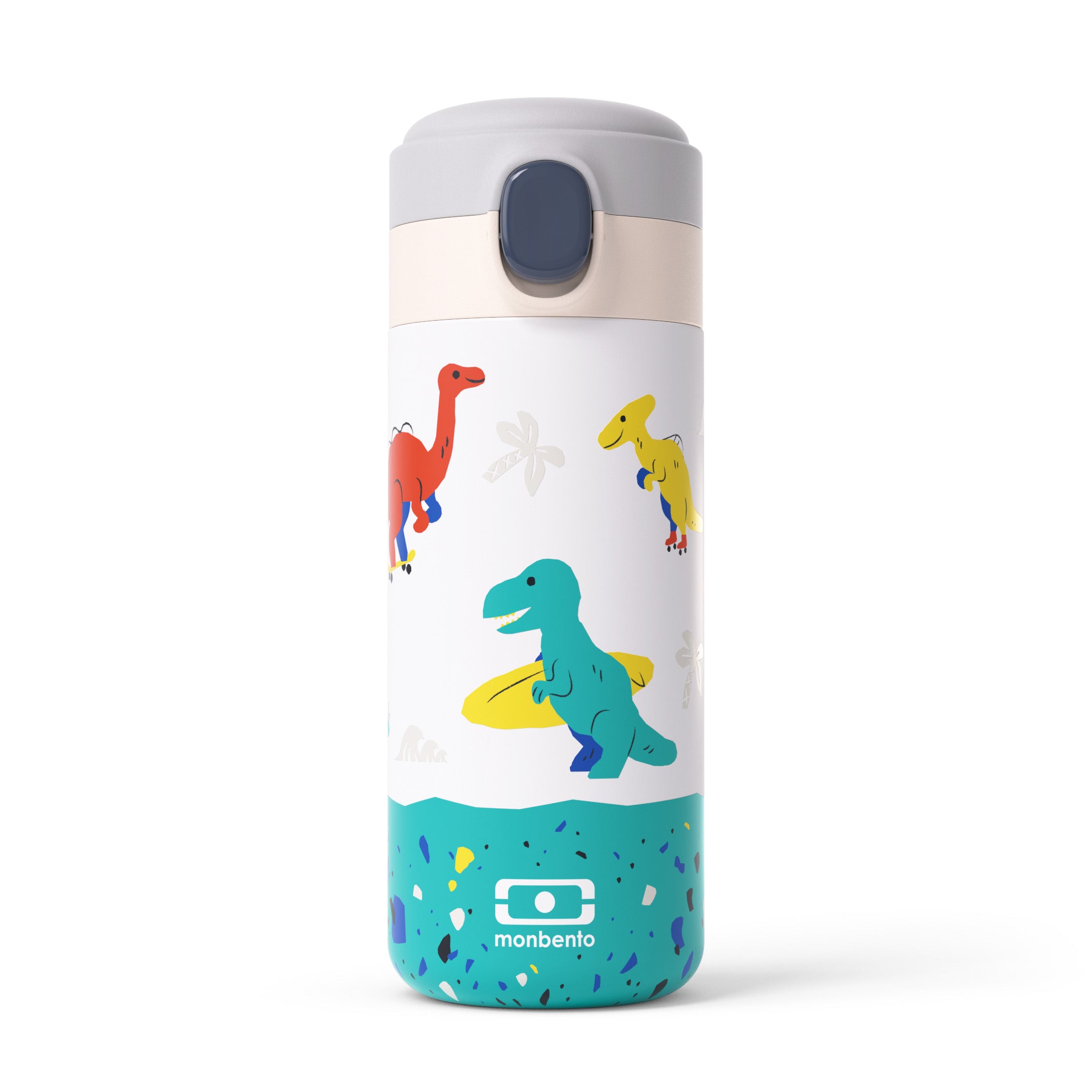 Gourde isotherme à bec verseur Pop 360ml Bleu Dino Monbento - Mathon - 1