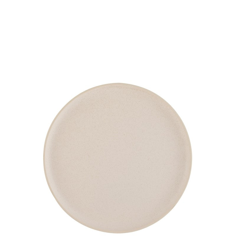 Assiette plate ronde en céramique crème D33cm J-Line - Mathon - 2