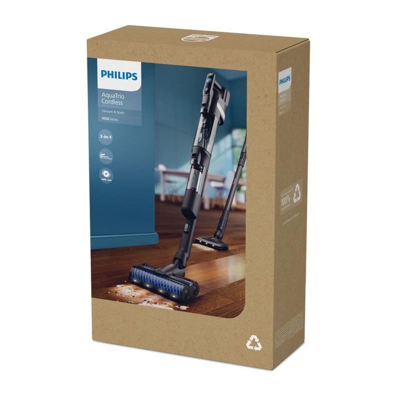 Aspirateur Balai Laveur Sans Fil -   Aquatrio Xw9463/11 - Brosses Aquaspin Haute Vitesse - Systeme Auto-nettoyant Philips - Mathon - 4