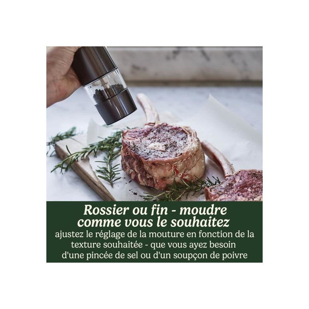 Salière-Poivrière 2 en 1 rechargeable Gris perle Cuisinart - Mathon - 5