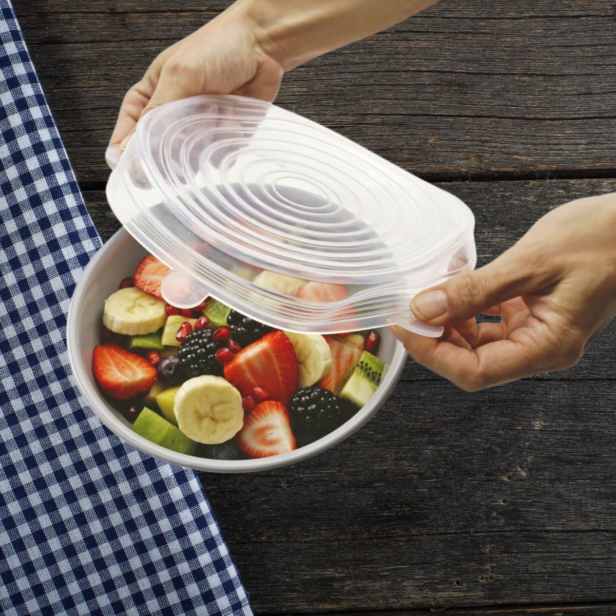 Lot de 6 couvercles de conservation en silicone étirable de 6 à 20 cm  Basic Fackelmann - Mathon - 2