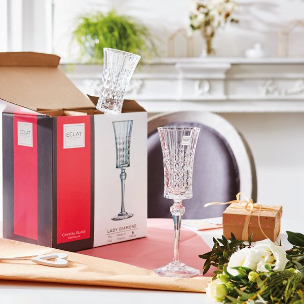 Ensemble 18 verres à pied Lady Diamond - Cristal d