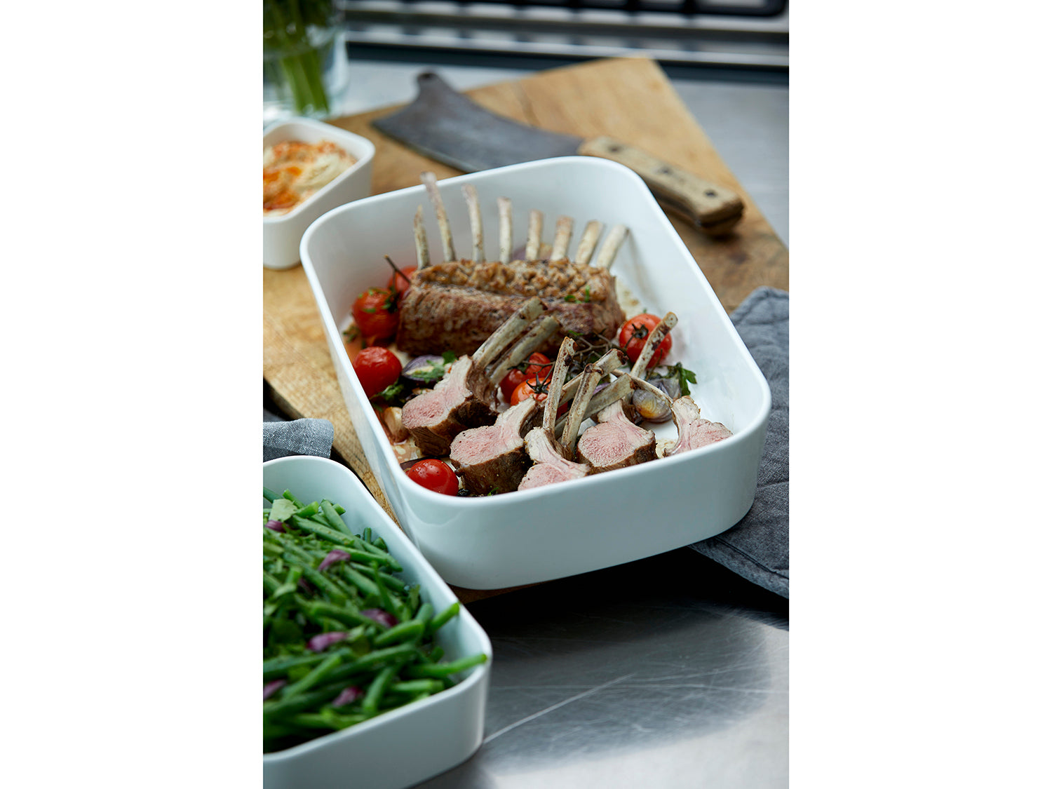 Plat à four MODULA en porcelaine Blanc Rosti - Mathon - 8